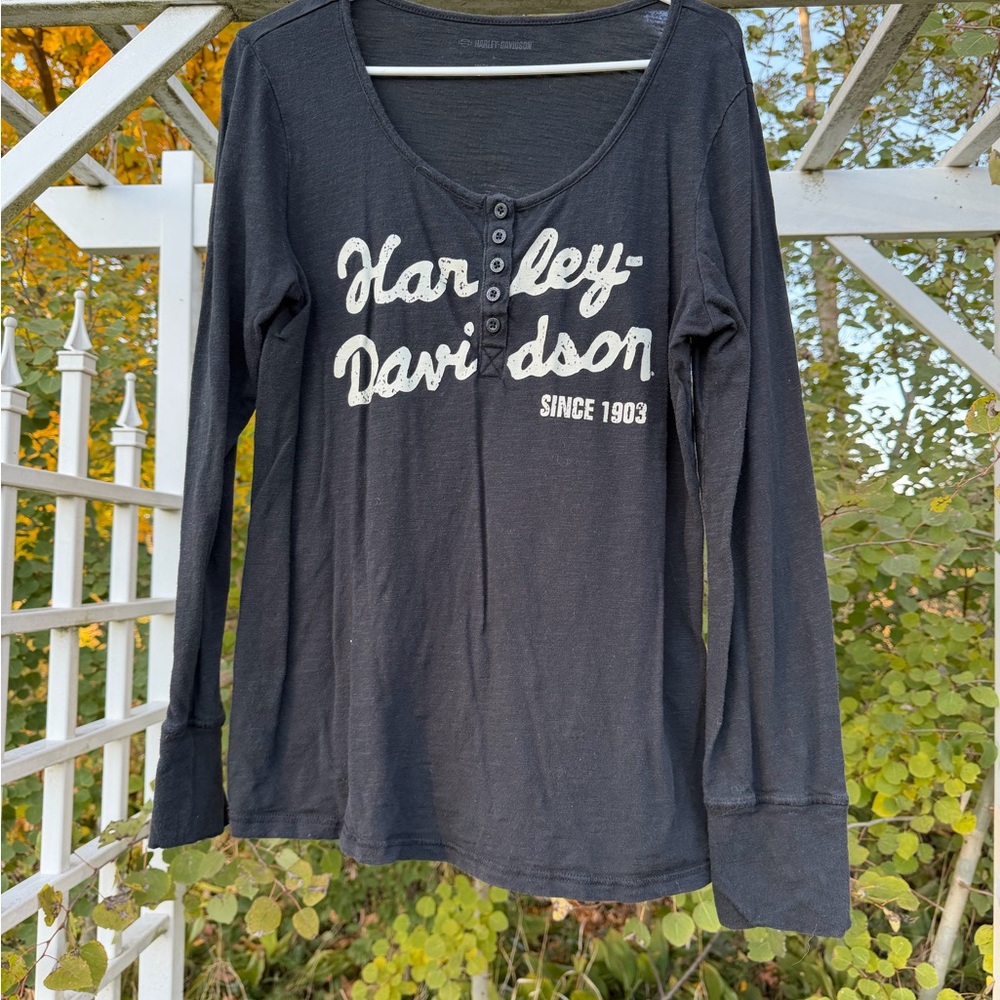Harley-Davidson Suspension Scoop Neck Long Sleeve Top